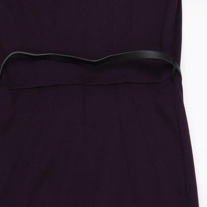 F&F Womens Purple Polyester A-Line Size 12 Round Neck Zip