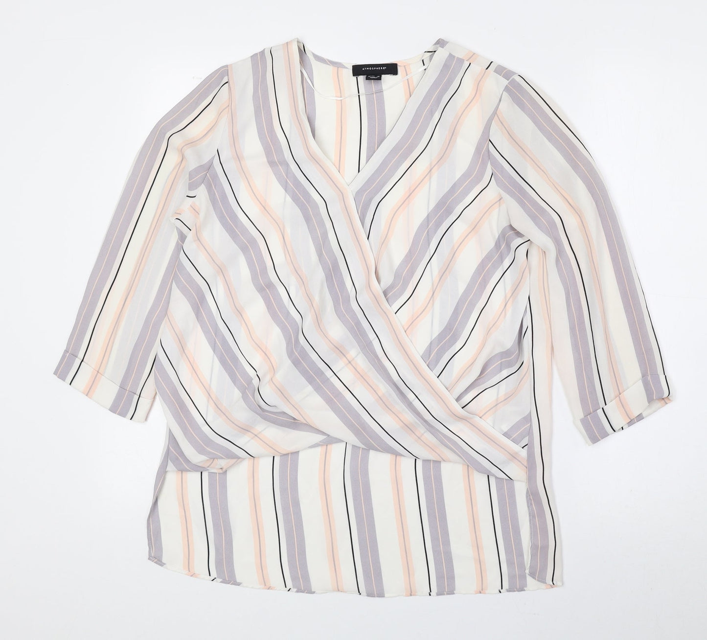 Womens UK Size 10 Atmosphere Multicoloured Basic Blouse