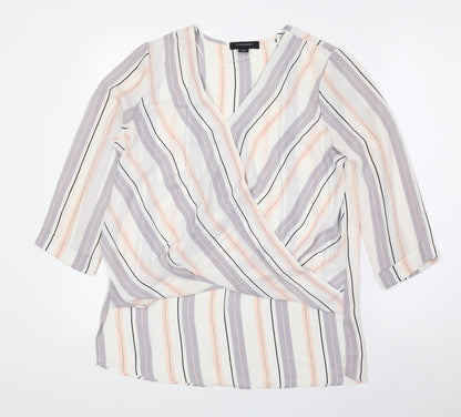 Womens UK Size 10 Atmosphere Multicoloured Basic Blouse