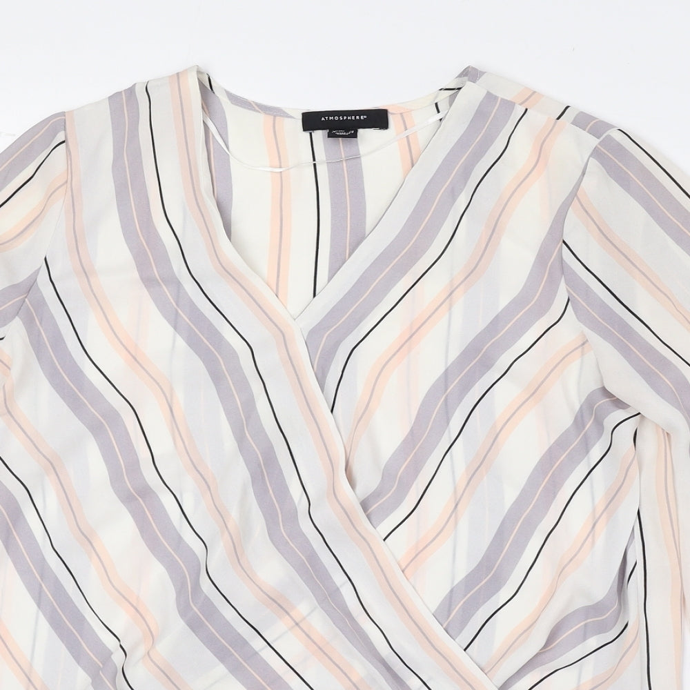 Womens UK Size 10 Atmosphere Multicoloured Basic Blouse