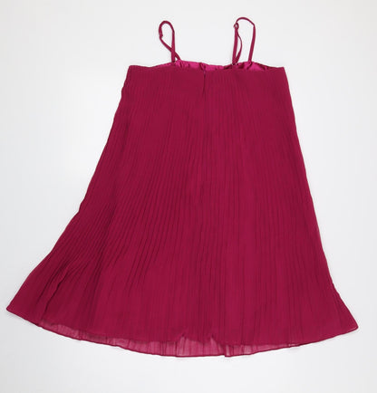 French Connection Girls Pink Polyester A-Line Size 12-13 Years Round Neck Zip