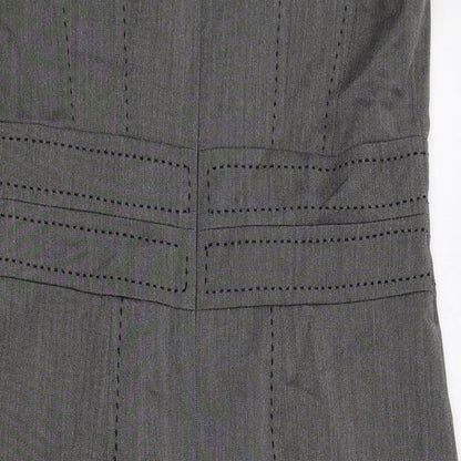 Marks and Spencer Womens Grey Polyester Pencil Dress Size 12 Square Neck Zip - Slit