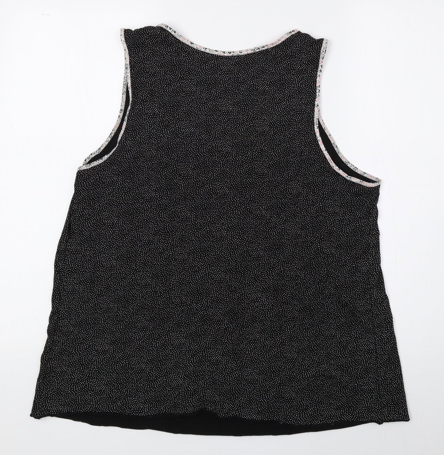 Company Ellen Tracy Womens Black Polka Dot Cotton Basic Blouse Size L Scoop Neck
