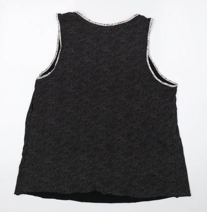 Company Ellen Tracy Womens Black Polka Dot Cotton Basic Blouse Size L Scoop Neck