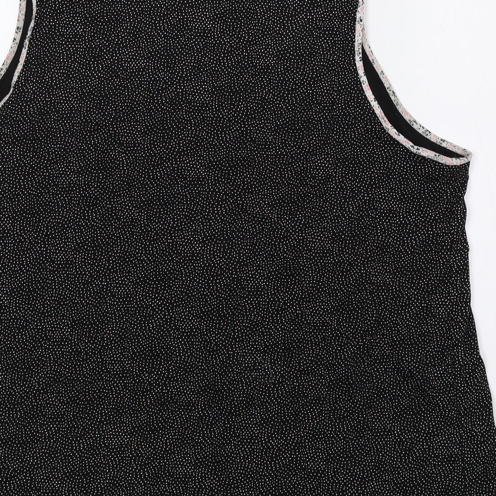 Company Ellen Tracy Womens Black Polka Dot Cotton Basic Blouse Size L Scoop Neck