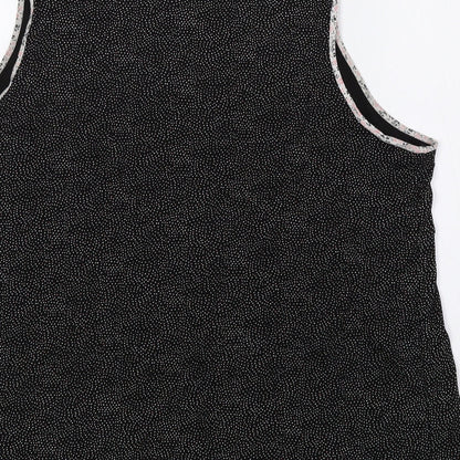 Company Ellen Tracy Womens Black Polka Dot Cotton Basic Blouse Size L Scoop Neck