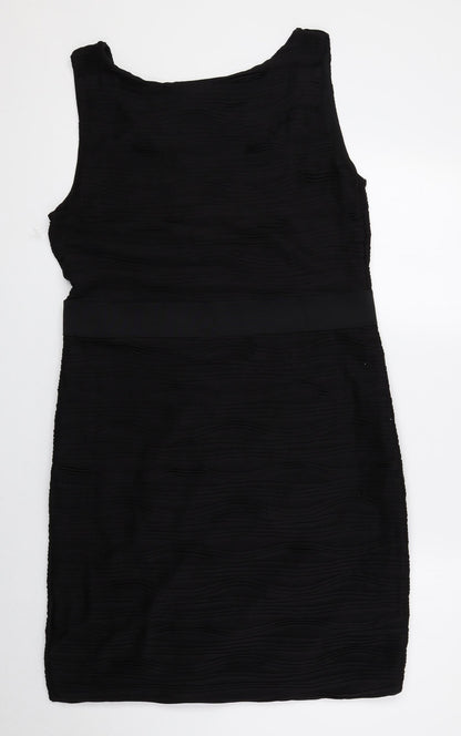 H&M Womens Black Polyester A-Line Size L Scoop Neck Pullover