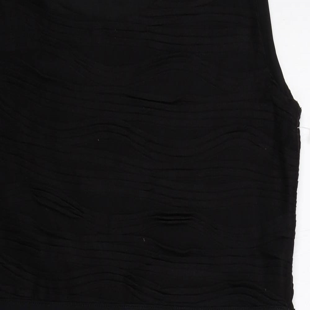 H&M Womens Black Polyester A-Line Size L Scoop Neck Pullover