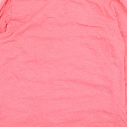Beacan Cove Womens Pink Polyester Basic Blouse Size M Round Neck - Lace Front