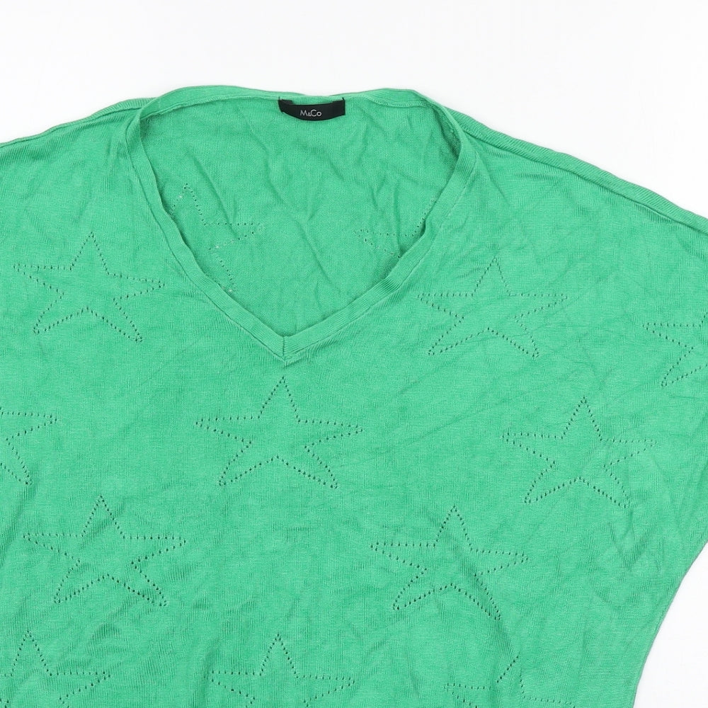 Womens UK Size 10 M&Co Green Pullover Jumper