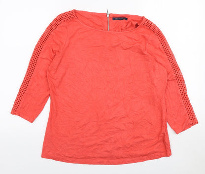 Womens UK Size 10 Marks and Spencer Orange Basic Blouse