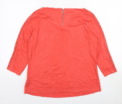 Womens UK Size 10 Marks and Spencer Orange Basic Blouse