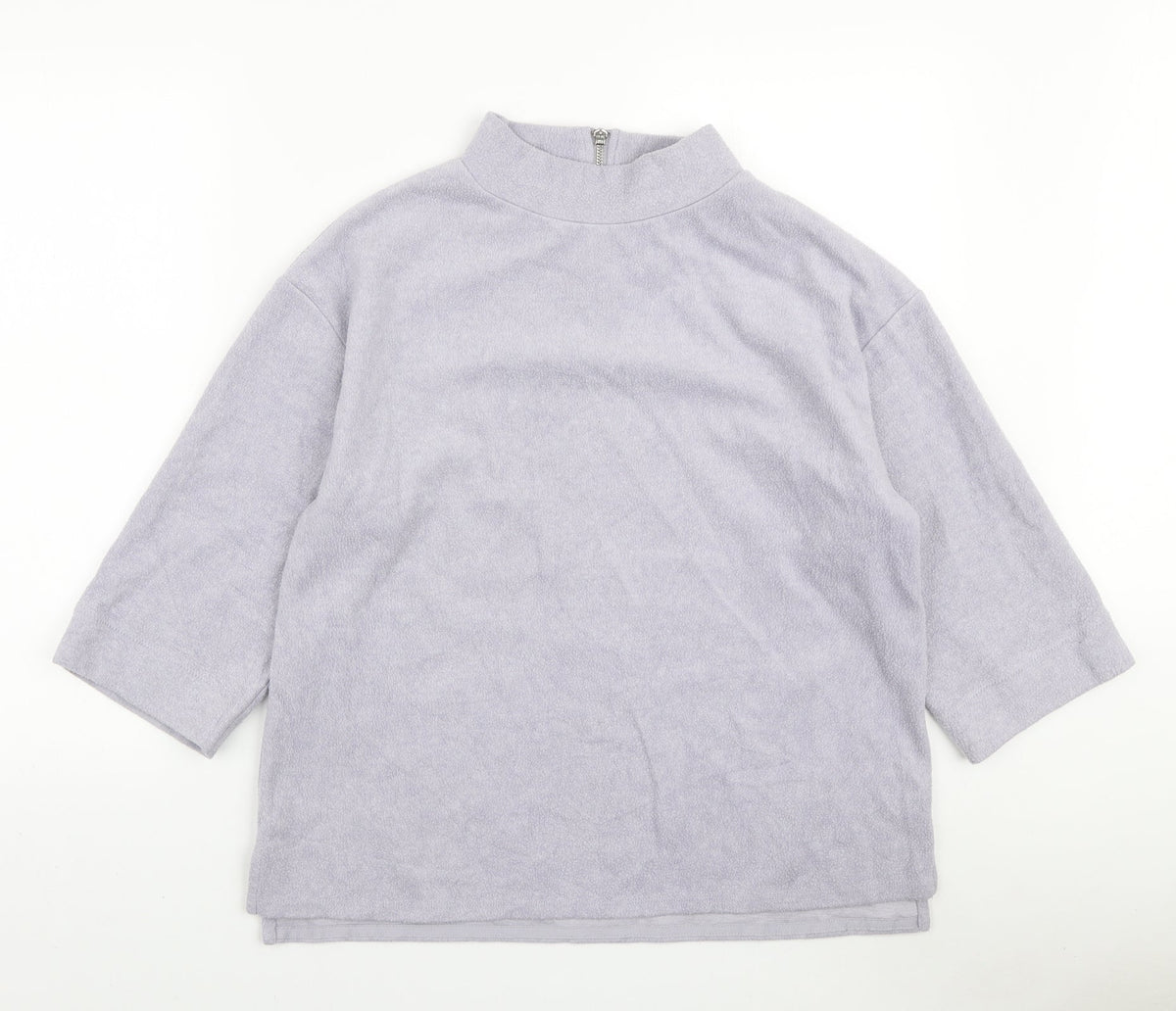 Nutmeg Womens Purple Polyester Pullover Sweatshirt Size 14 Zip