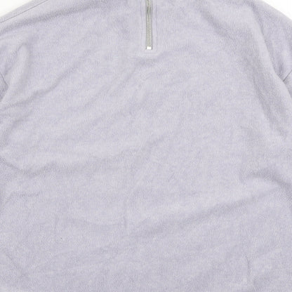 Nutmeg Womens Purple Polyester Pullover Sweatshirt Size 14 Zip