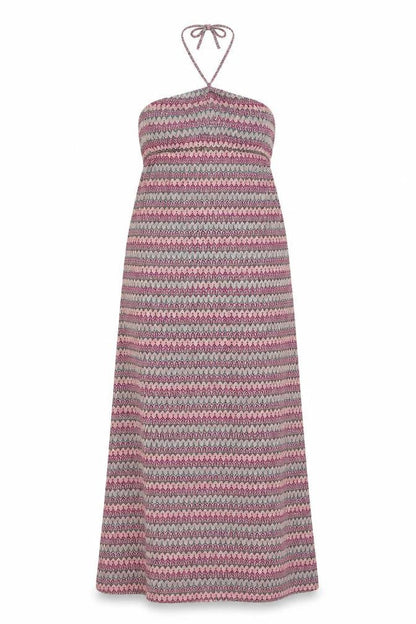 Preworn Womens Multicoloured Geometric Polyester Maxi Size M Halter Pullover