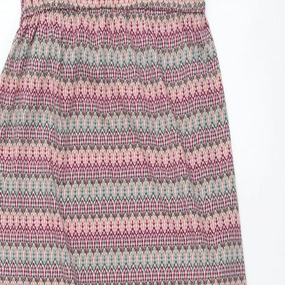 Preworn Womens Multicoloured Geometric Polyester Maxi Size M Halter Pullover