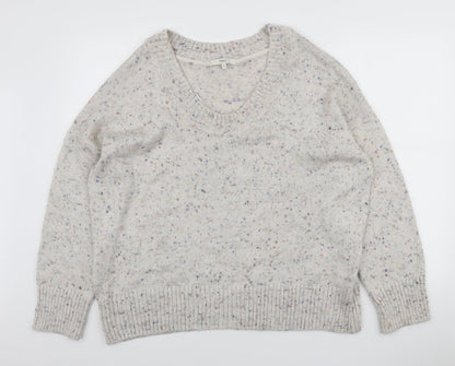 NEXT Womens Ivory Scoop Neck Acrylic Pullover Jumper Size 18