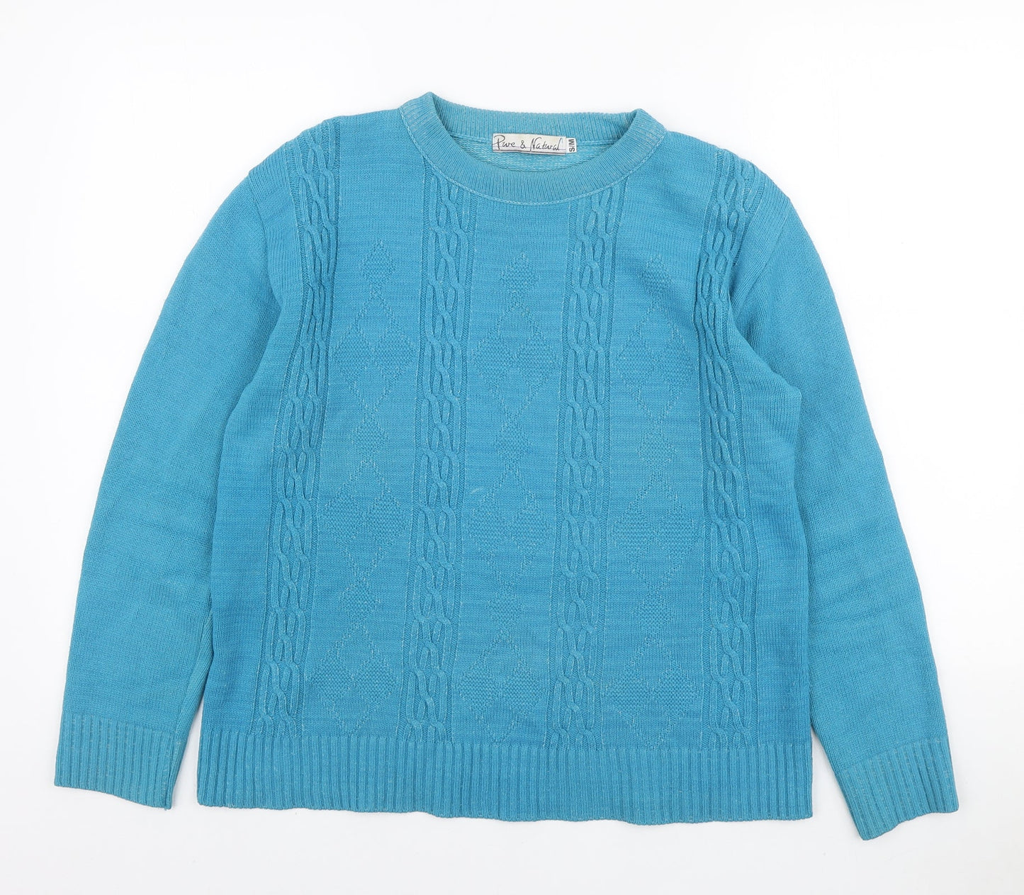 Womens UK Size S Pure & Natural Blue Pullover Jumper