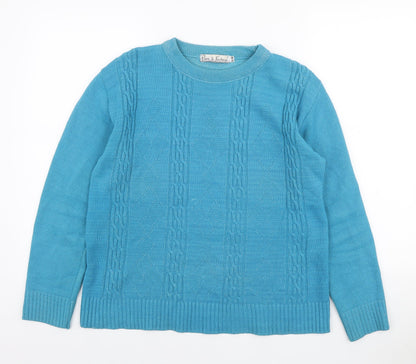 Womens UK Size S Pure & Natural Blue Pullover Jumper