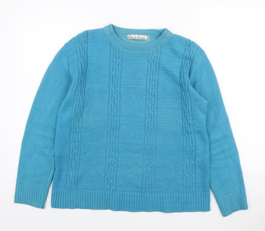 Womens UK Size S Pure & Natural Blue Pullover Jumper