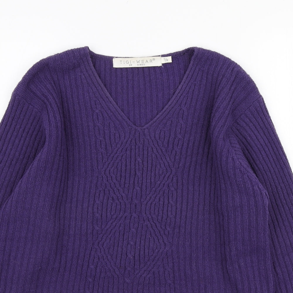 Womens UK Size S Tigi Purple Pullover Jumper