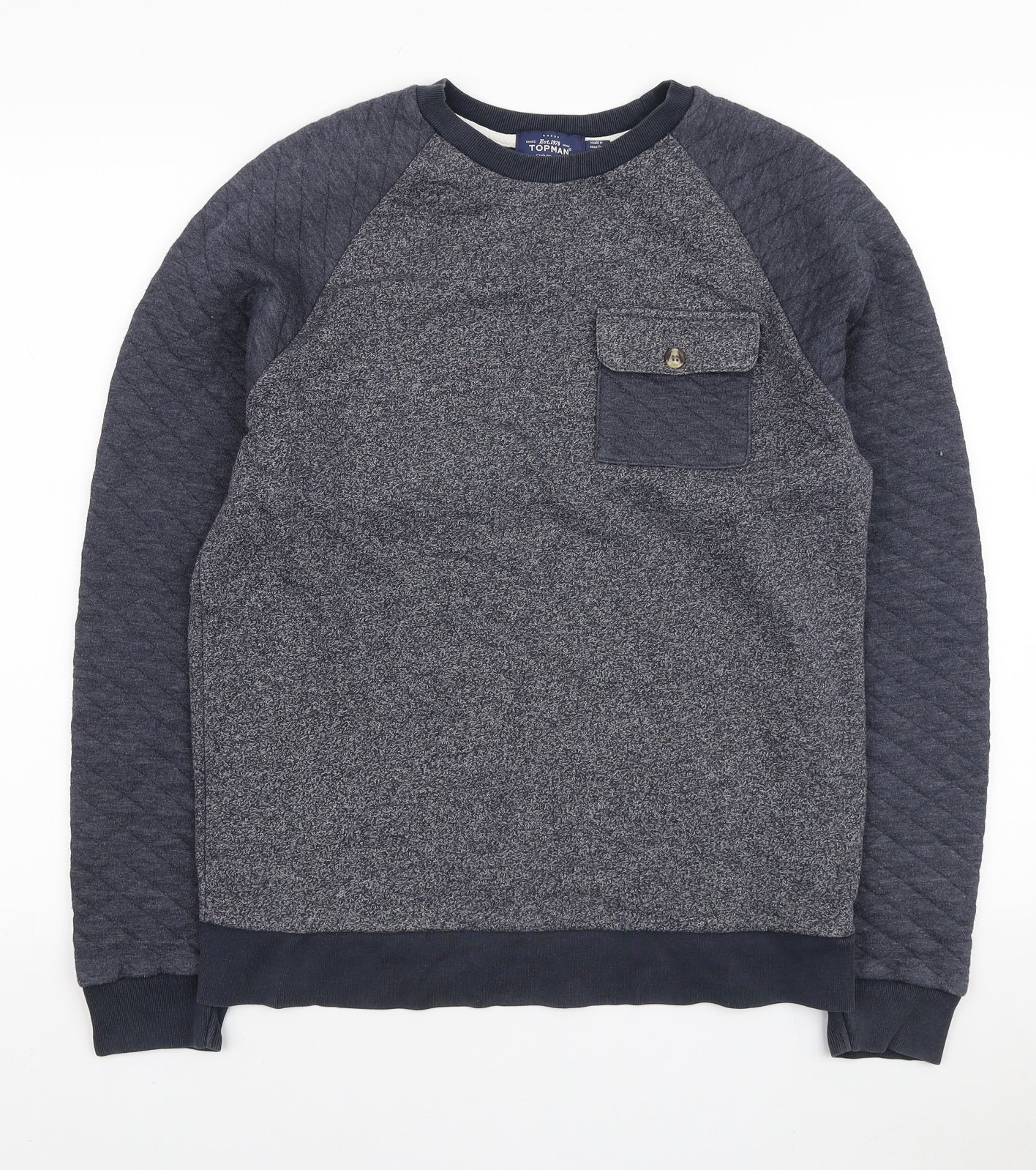 Topman Mens Blue Polyester Pullover Sweatshirt Size M