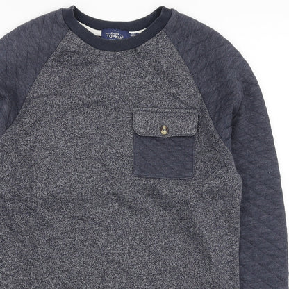 Topman Mens Blue Polyester Pullover Sweatshirt Size M