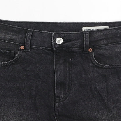 Marks and Spencer Womens Black Cotton Bermuda Shorts Size 6 L3 in Regular Zip