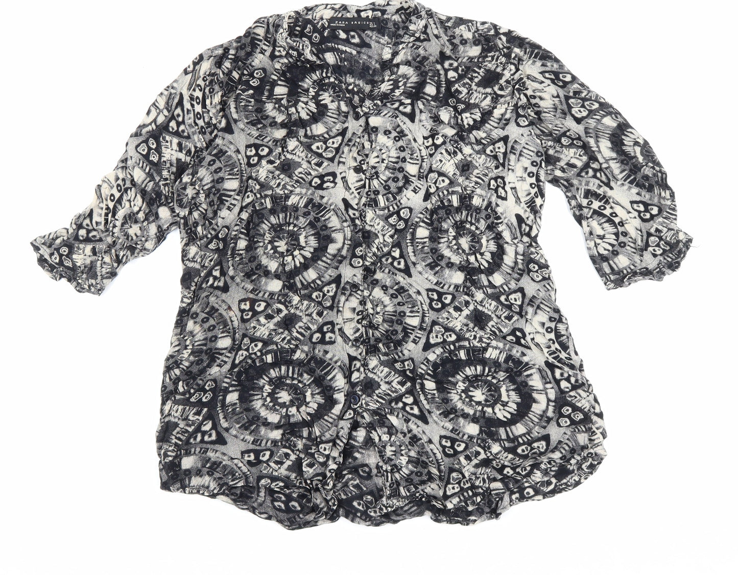 Womens UK Size L Zara Black Basic Blouse