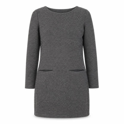 George Womens Grey Polyester Sheath Size 14 Round Neck Pullover