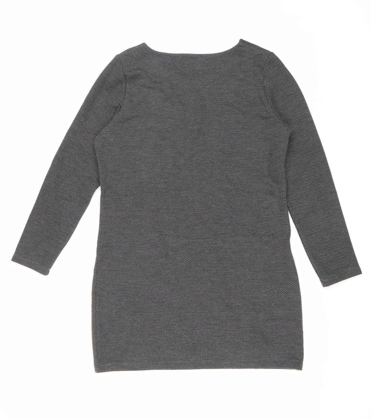 George Womens Grey Polyester Sheath Size 14 Round Neck Pullover