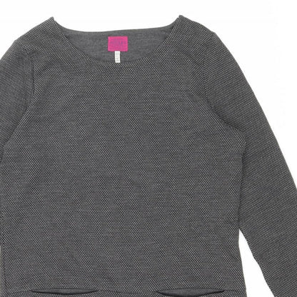 George Womens Grey Polyester Sheath Size 14 Round Neck Pullover