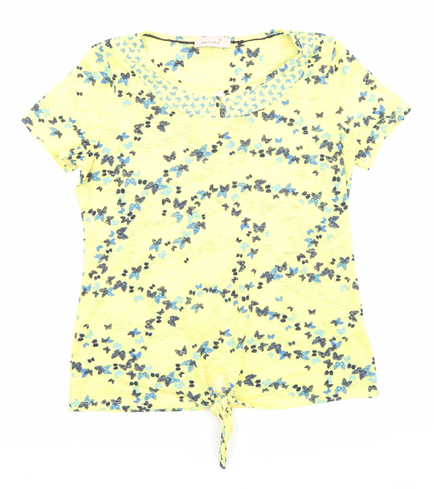 Womens UK Size 8 Marks and Spencer Yellow Basic T-Shirt