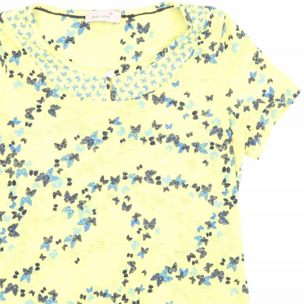 Womens UK Size 8 Marks and Spencer Yellow Basic T-Shirt