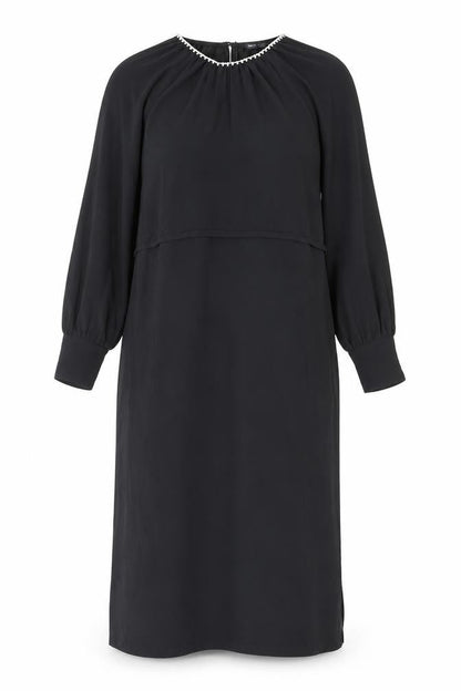Marks and Spencer Womens Black Polyester Shift Size 8 Round Neck Button