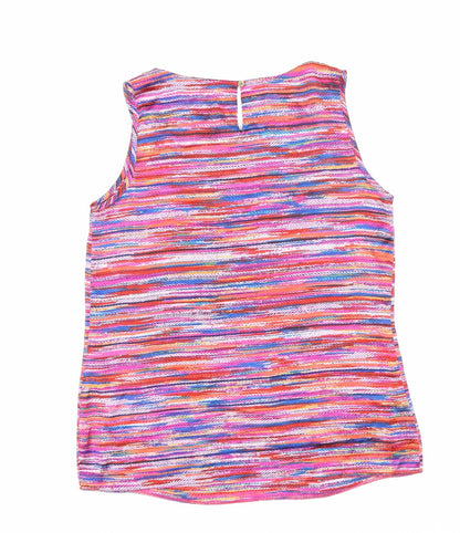 Paraphrase Womens Multicoloured Geometric Polyester Basic Tank Size S Scoop Neck