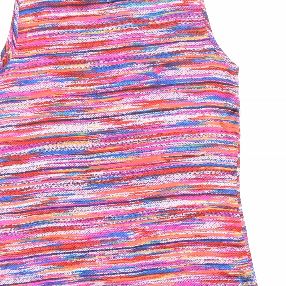 Paraphrase Womens Multicoloured Geometric Polyester Basic Tank Size S Scoop Neck