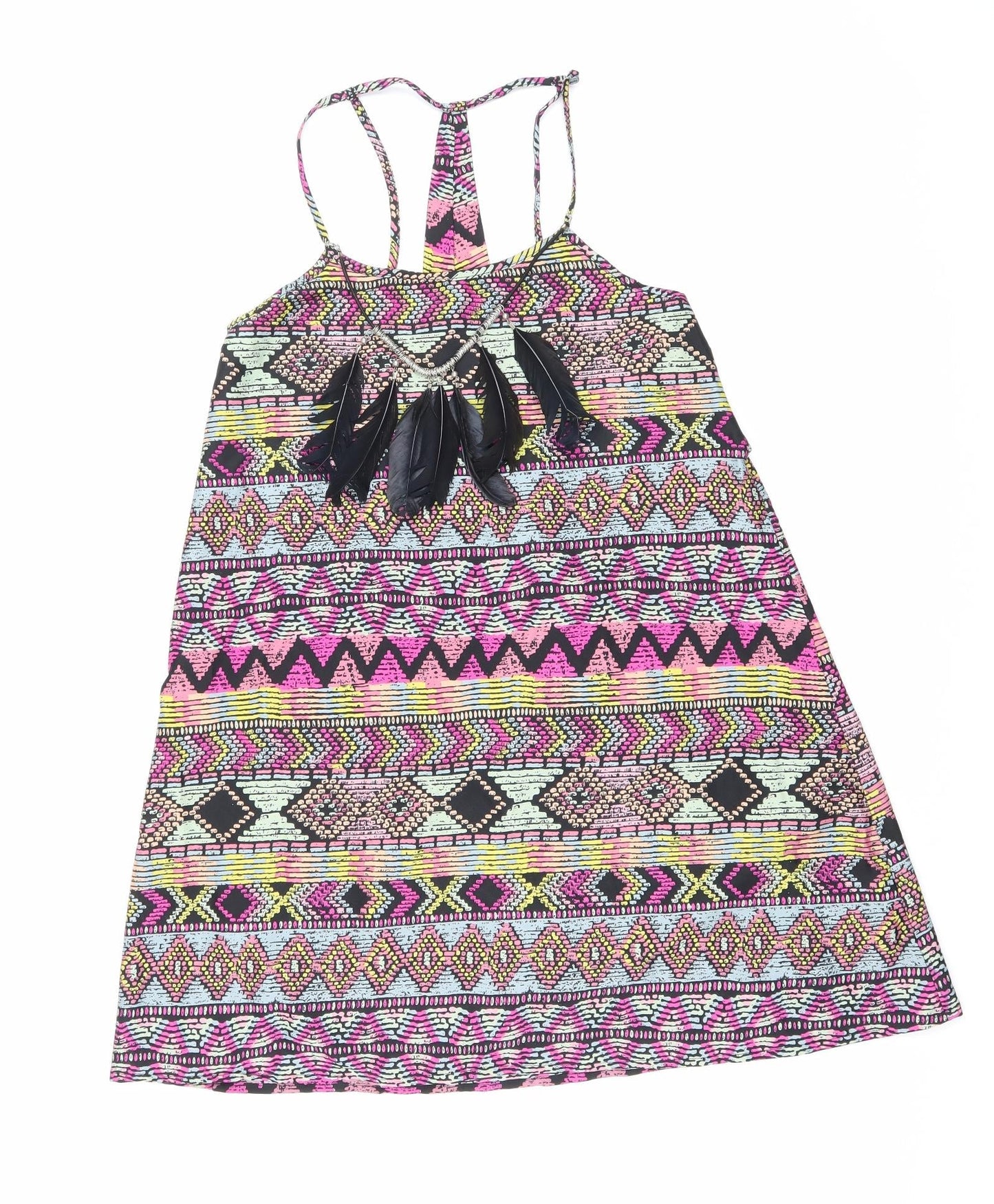 Womens UK Size 8 Ribbon Multicoloured Basic Tank