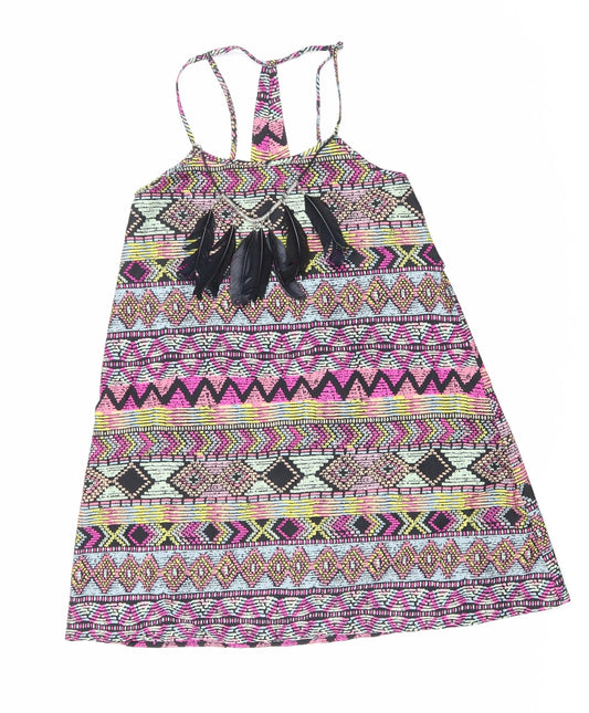 Womens UK Size 8 Ribbon Multicoloured Basic Tank