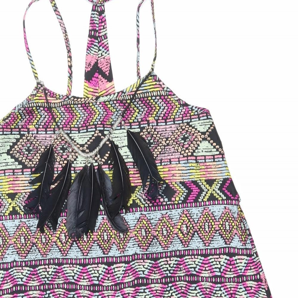 Womens UK Size 8 Ribbon Multicoloured Basic Tank