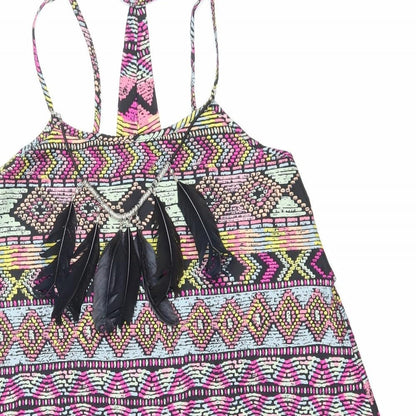 Womens UK Size 8 Ribbon Multicoloured Basic Tank