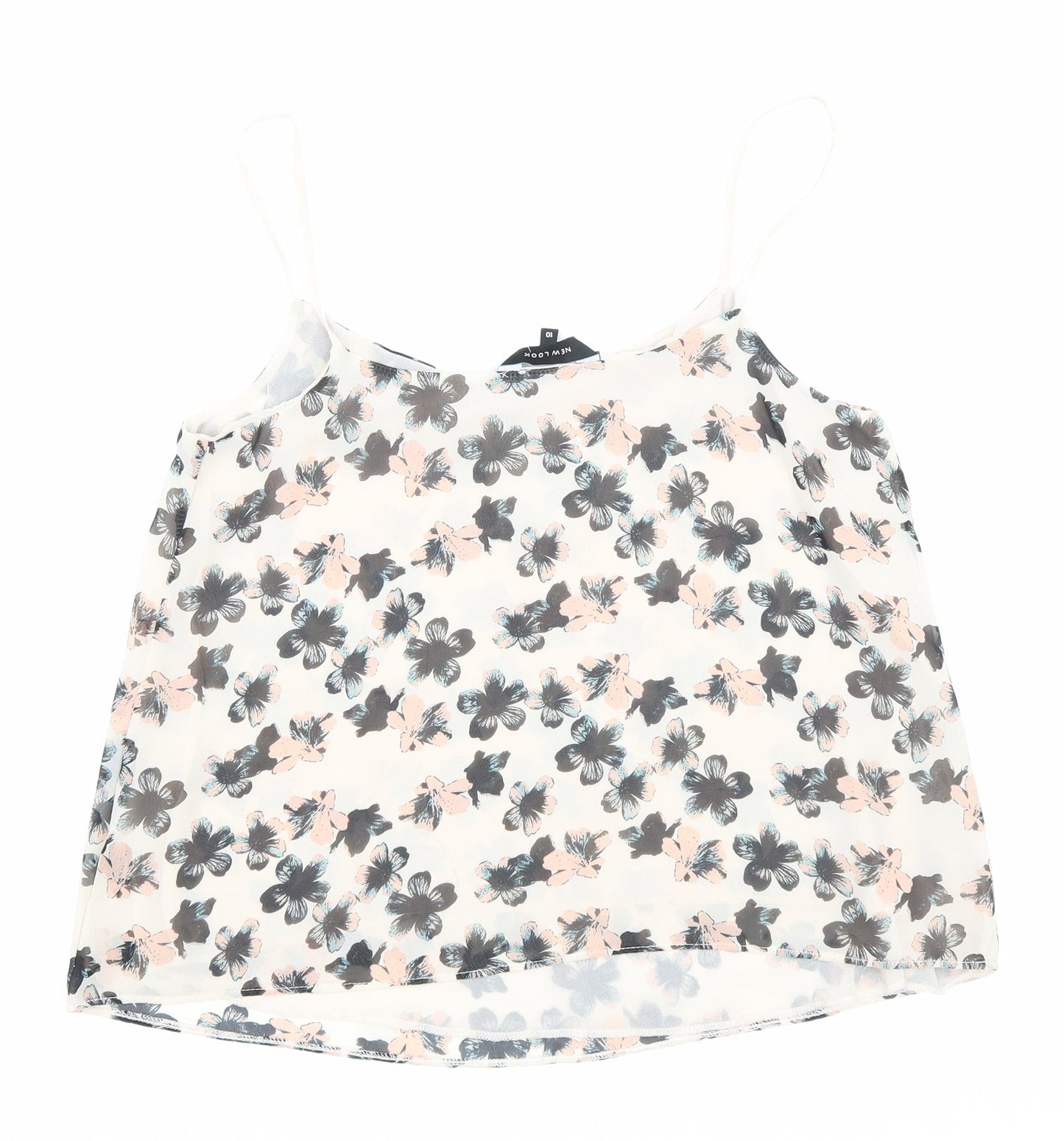 Womens UK Size 10 New Look Beige Basic Tank