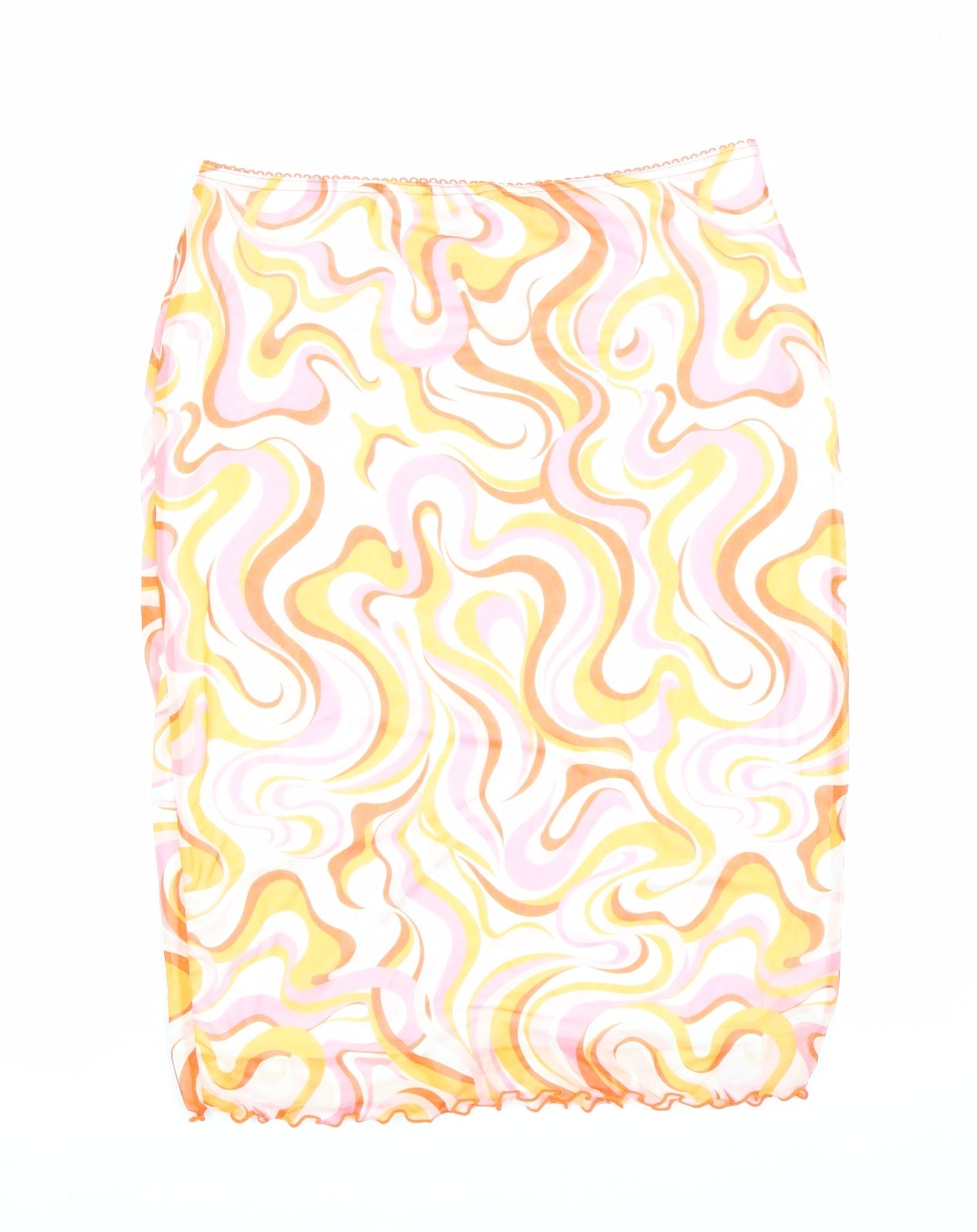 H&M Womens Multicoloured Geometric Polyester Straight & Pencil Skirt Size M Drawstring