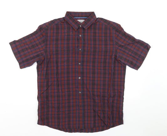 Mens UK Size L Marks and Spencer Multicoloured  Button-Up Short Sleeve Casual Sh