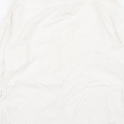 Primark Mens Silver Cotton Button-Up Size M Collared Button