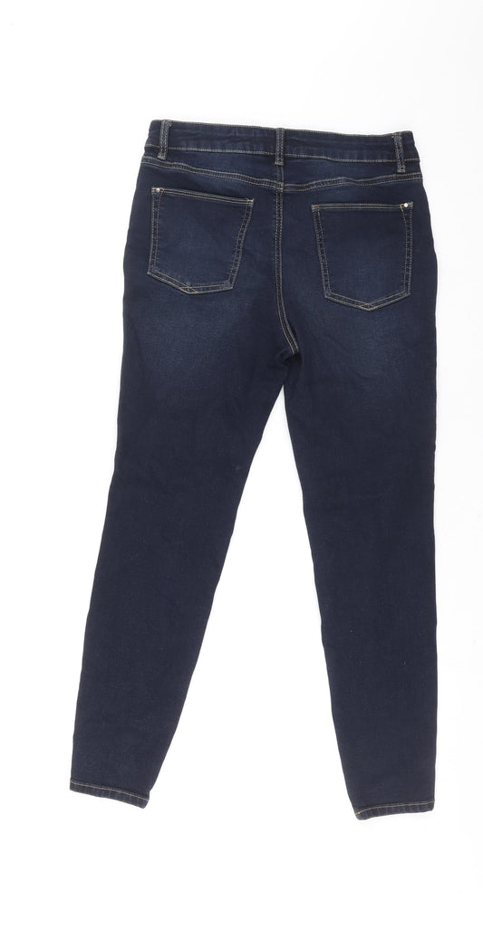 TU Womens Blue Cotton Mom Jeans Size 28 in L26 in Regular Zip