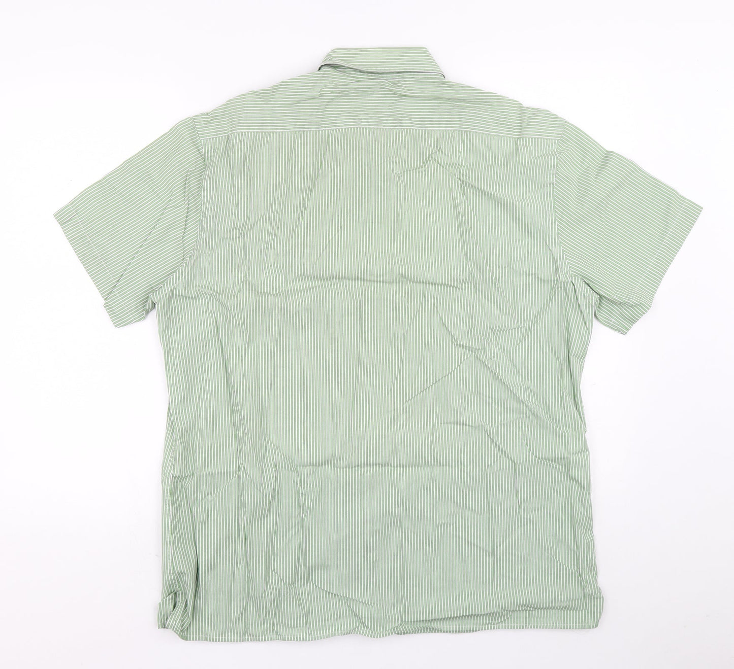 Mens UK Size L Jager Green  Button-Up Short Sleeve Casual Shirt