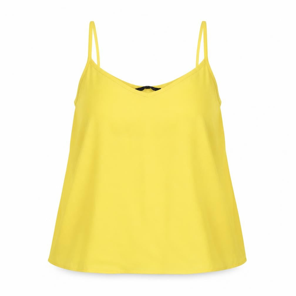 Womens UK Size 10 New Look Yellow Basic Blouse