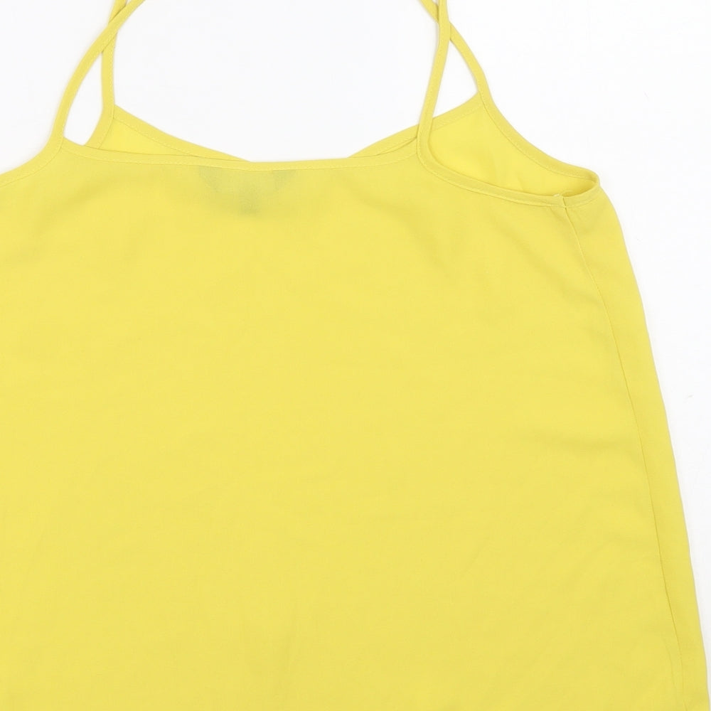 Womens UK Size 10 New Look Yellow Basic Blouse