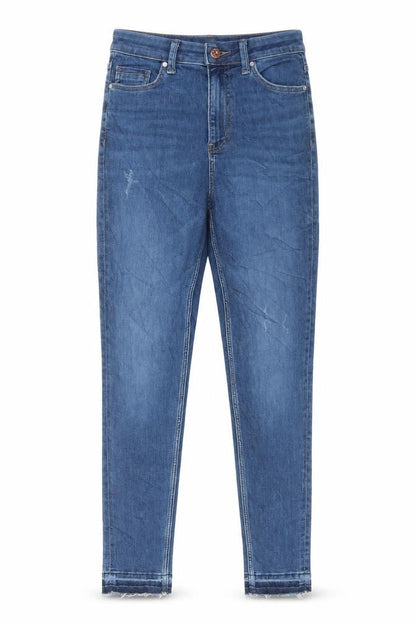Marks and Spencer Womens Blue Cotton Skinny Jeans Size 8 L29 in Regular Button